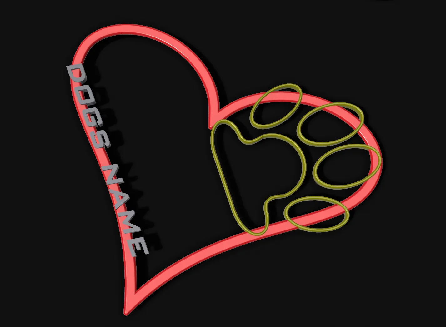 Trái Tim Tình Yêu Với Dấu Chân Chó