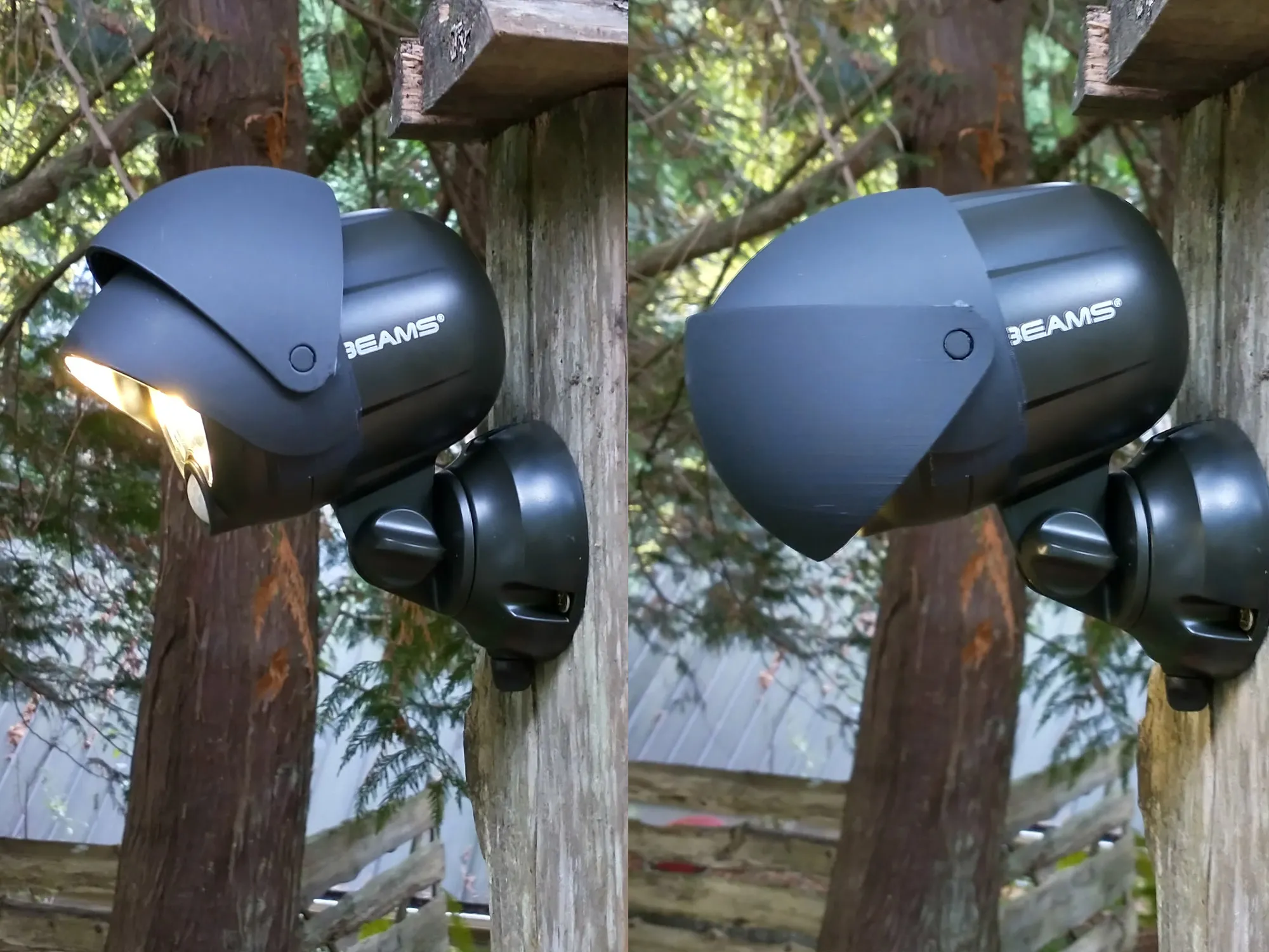 Vành chắn cho đèn cảm biến chuyển động trong thời tiết xấu