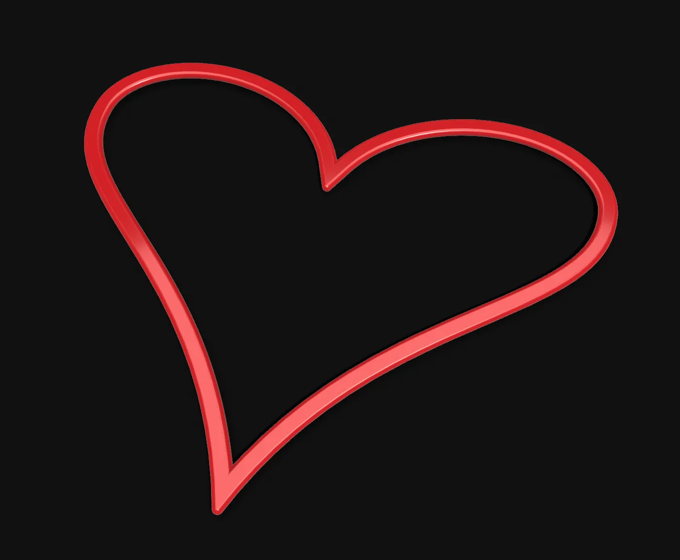 Trái tim tình yêu rộng với các cạnh bo tròn