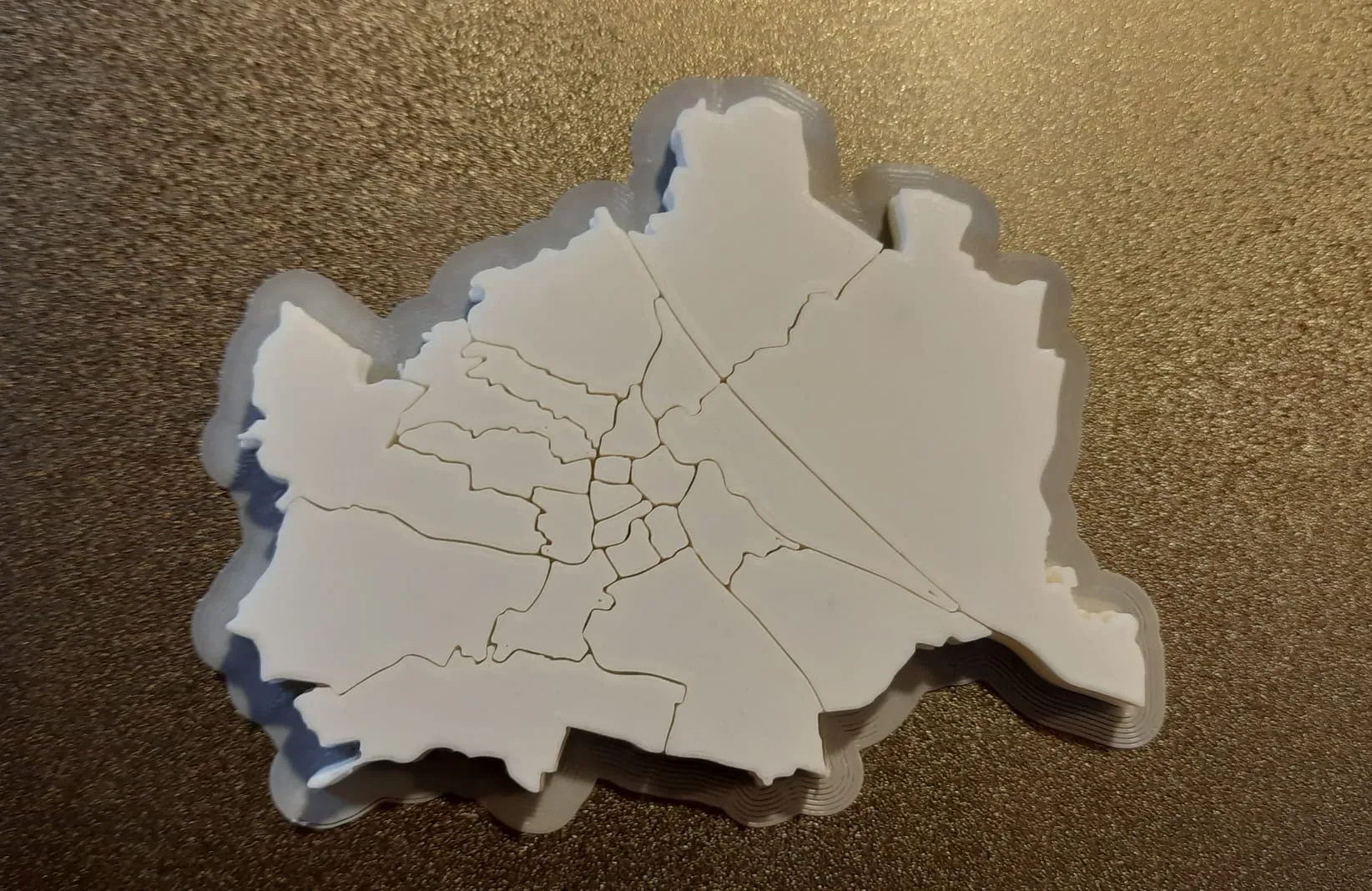 Bản đồ Vienna với ranh giới các quận - có thể in được