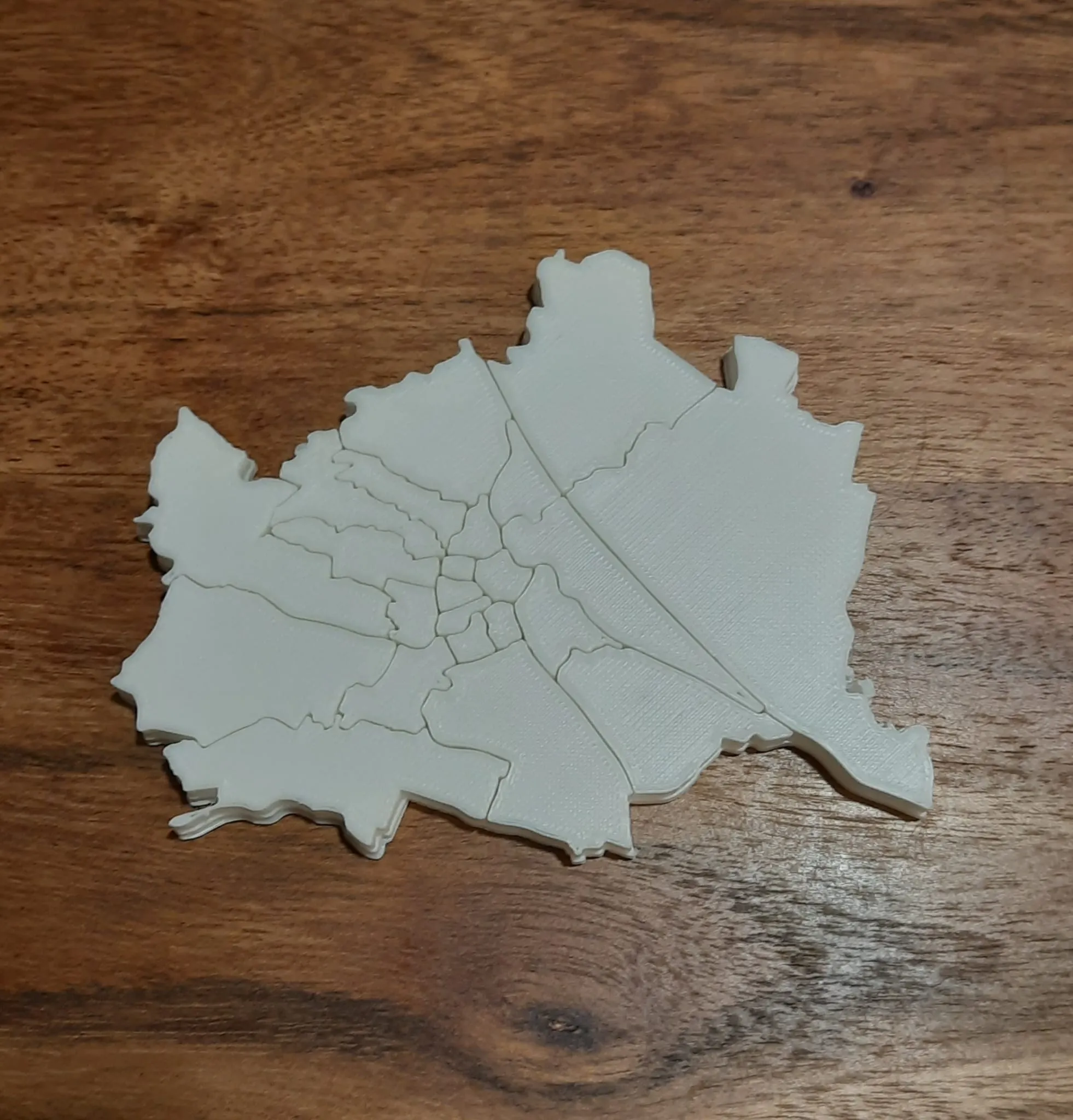 Bản đồ Vienna với ranh giới các quận - có thể in được