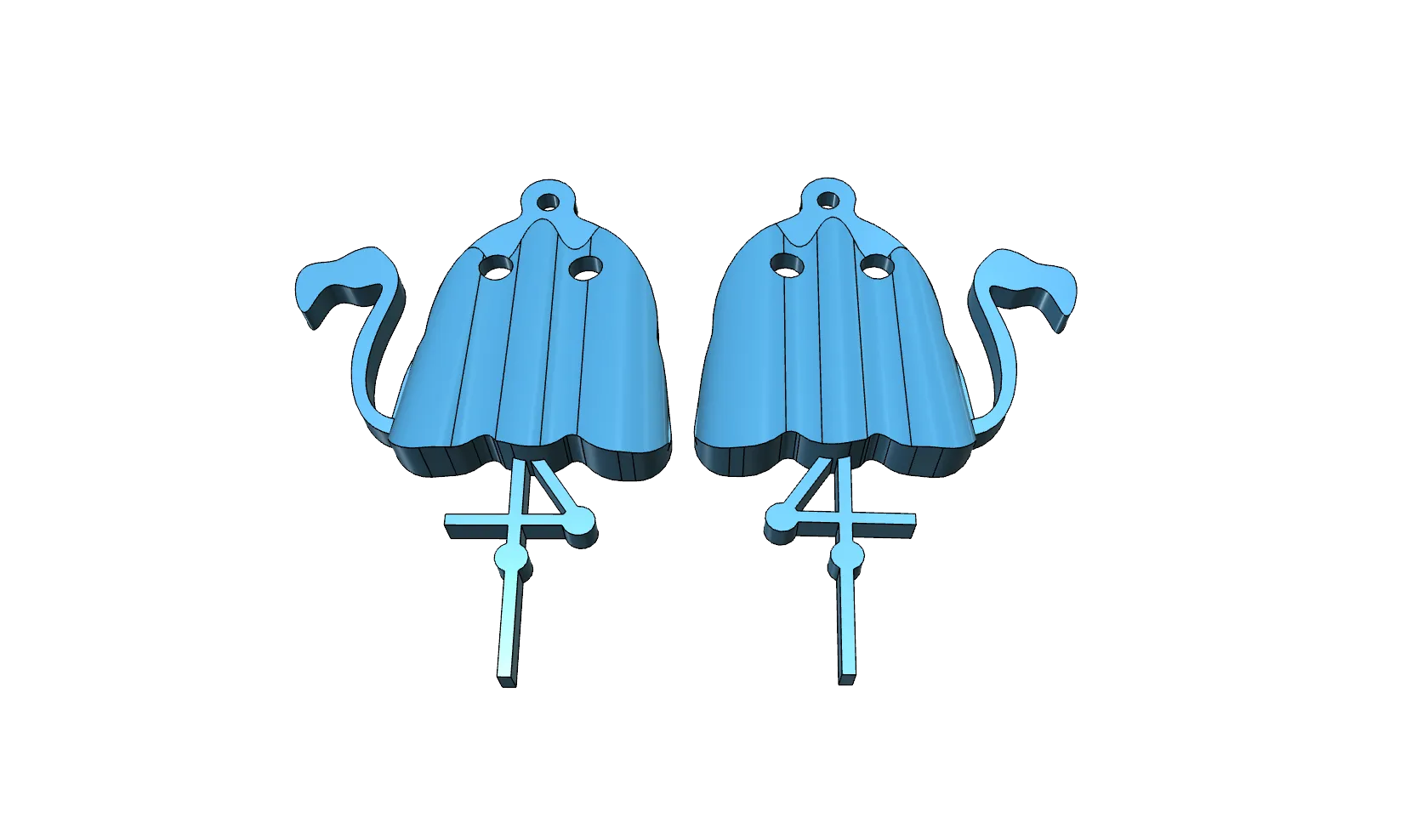 Bông tai ma quái hình hồng hạc cho Halloween