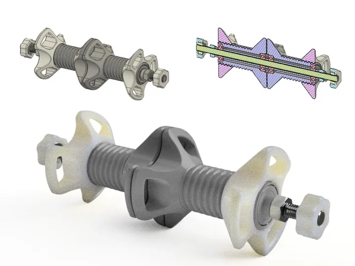 Giá đỡ cuộn filament đôi độc lập với ống trung tâm cho bạ...