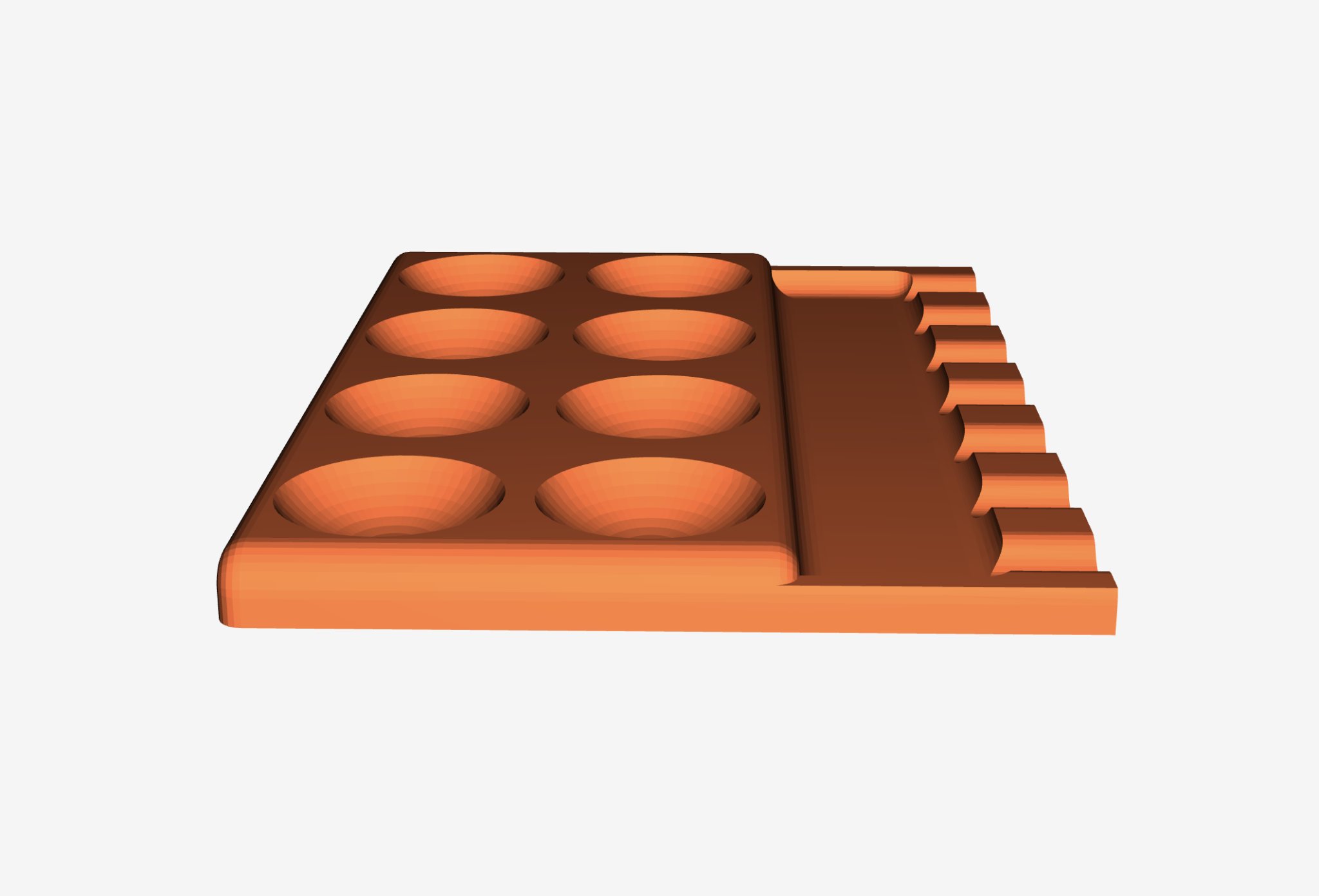 Bảng màu với giá đỡ cọ vẽ cho nghệ thuật vẽ tranh