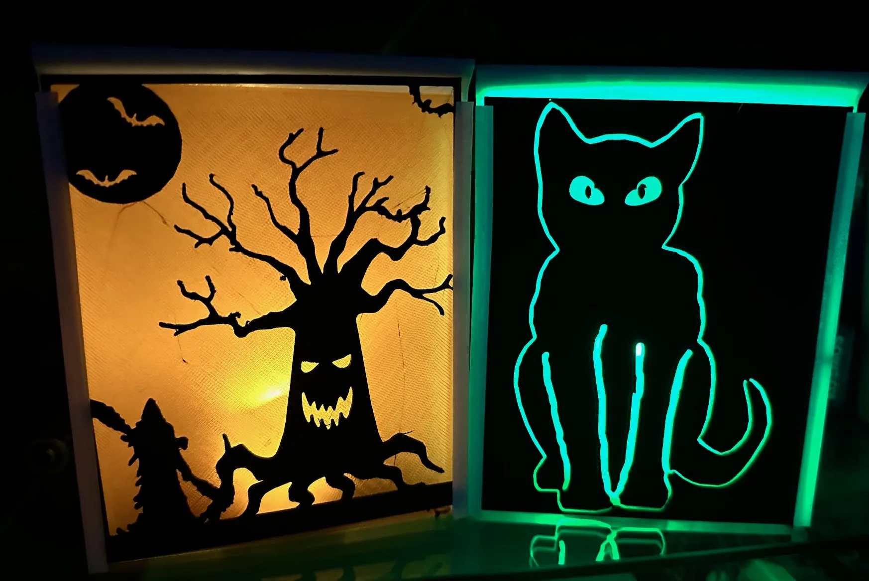 Trang trí Halloween với nến tea light và hình ảnh ma quái