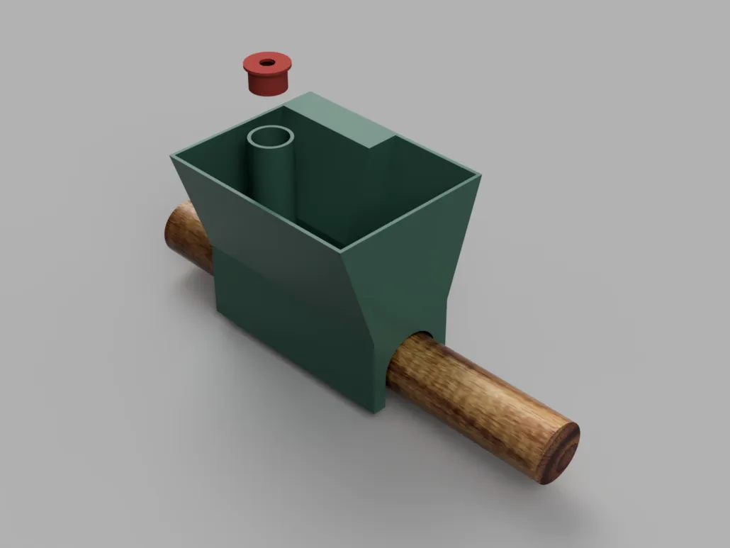 Chậu cây treo trên cột gỗ