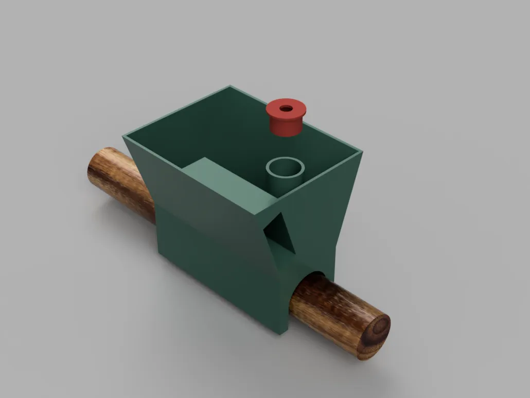 Chậu cây treo trên cột gỗ