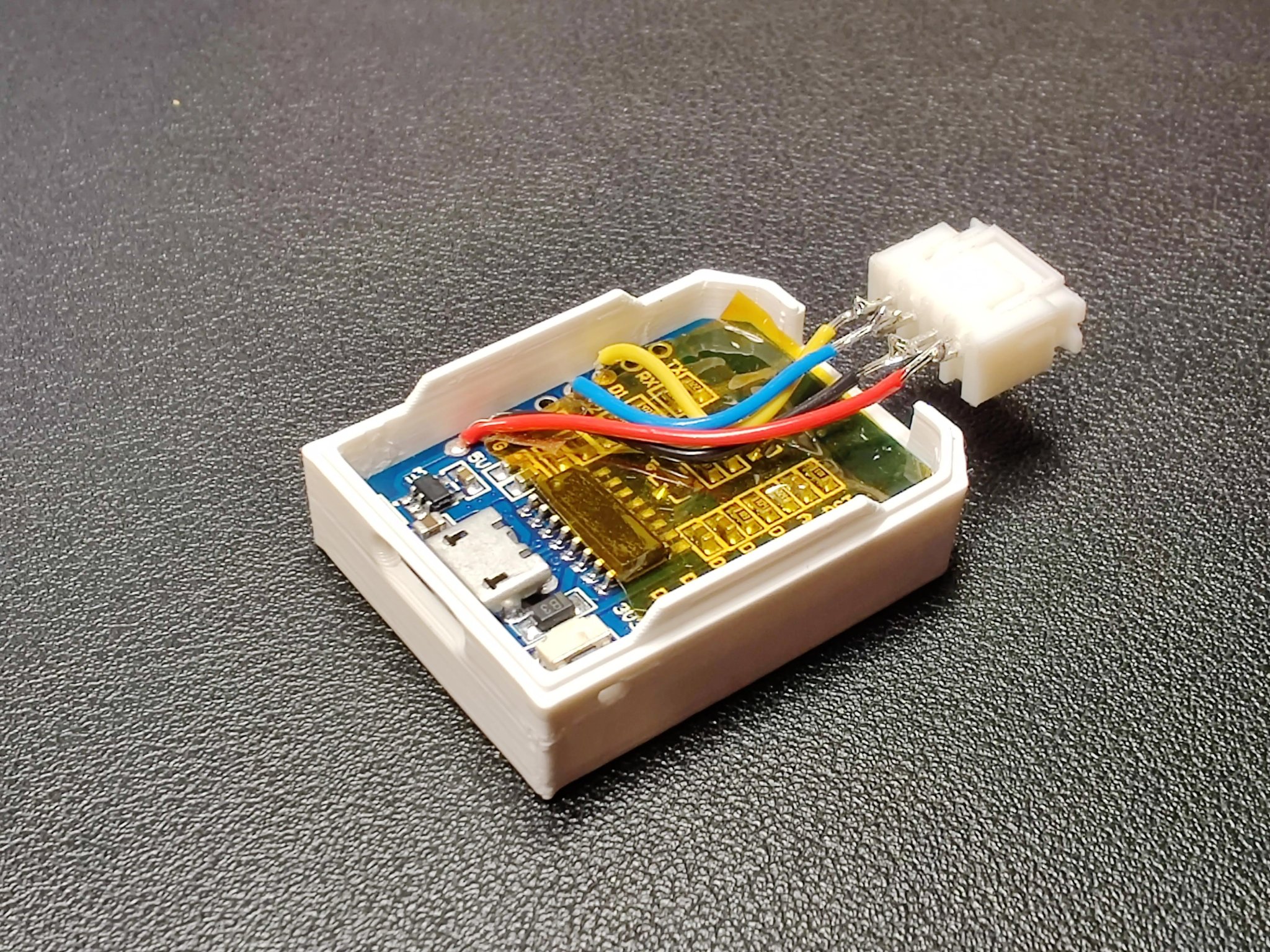 Vỏ nhỏ cho Wemos D1 Mini với kết nối 4 Pin JST