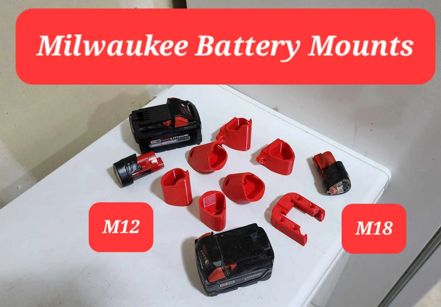 Giá đỡ pin Milwaukee M12 và M18 treo tường