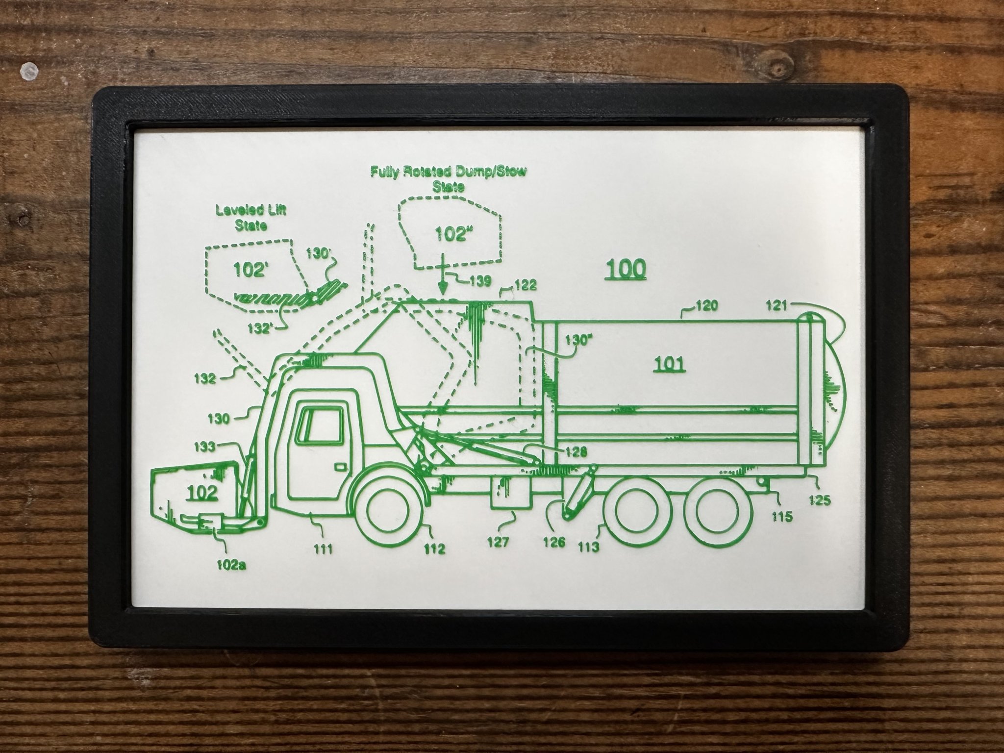 Nghệ thuật treo tường bằng sáng chế xe tải rác