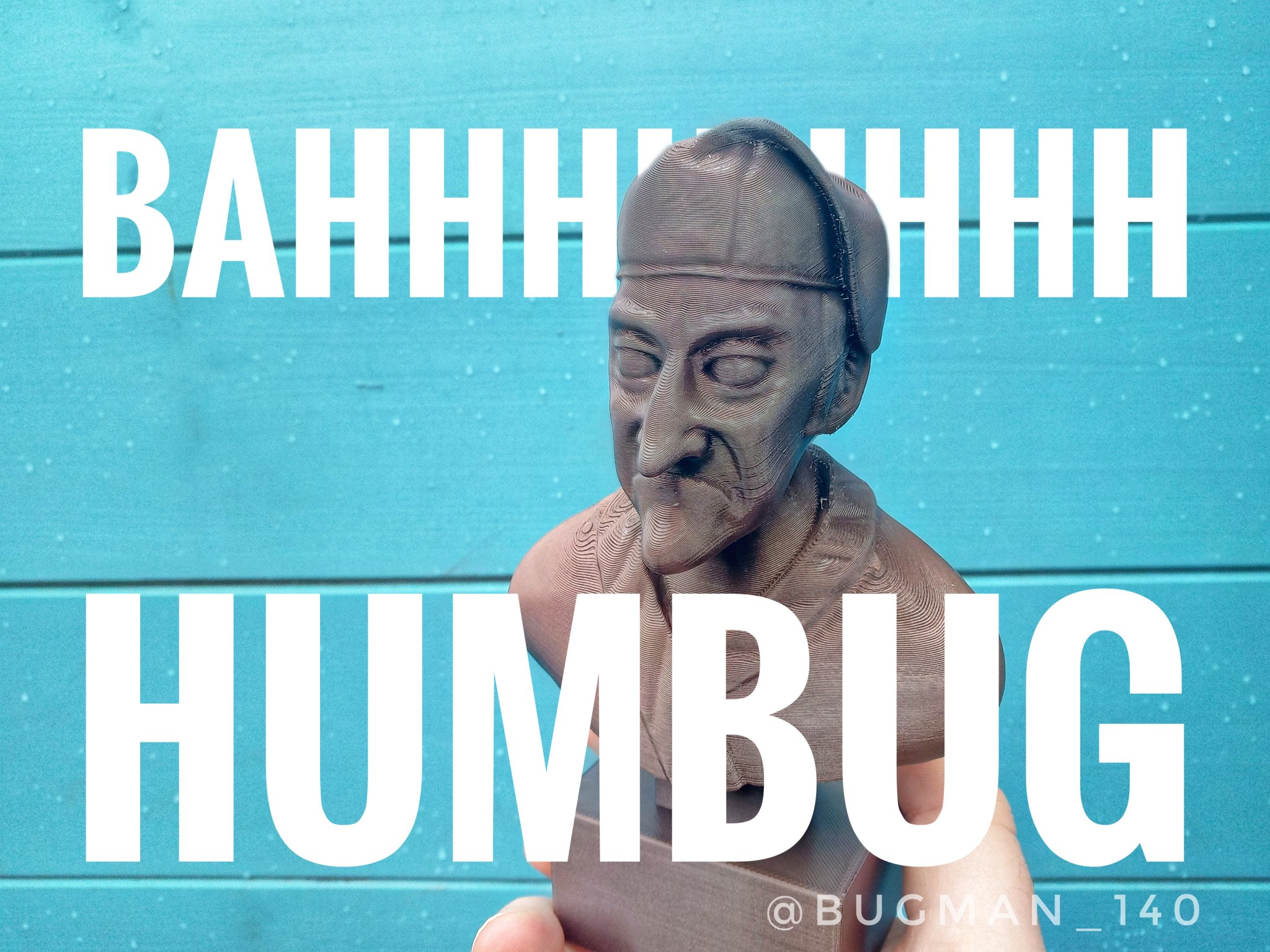 Tượng bán thân Ebenezer Scrooge cho trang trí Giáng Sinh