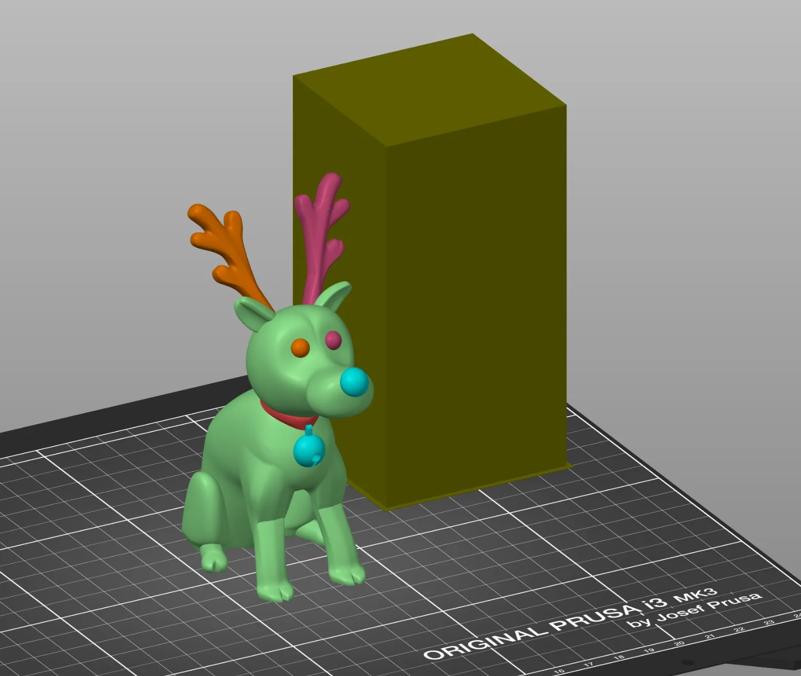 Chó tuyết Rudolph mũi đỏ trang trí Giáng Sinh