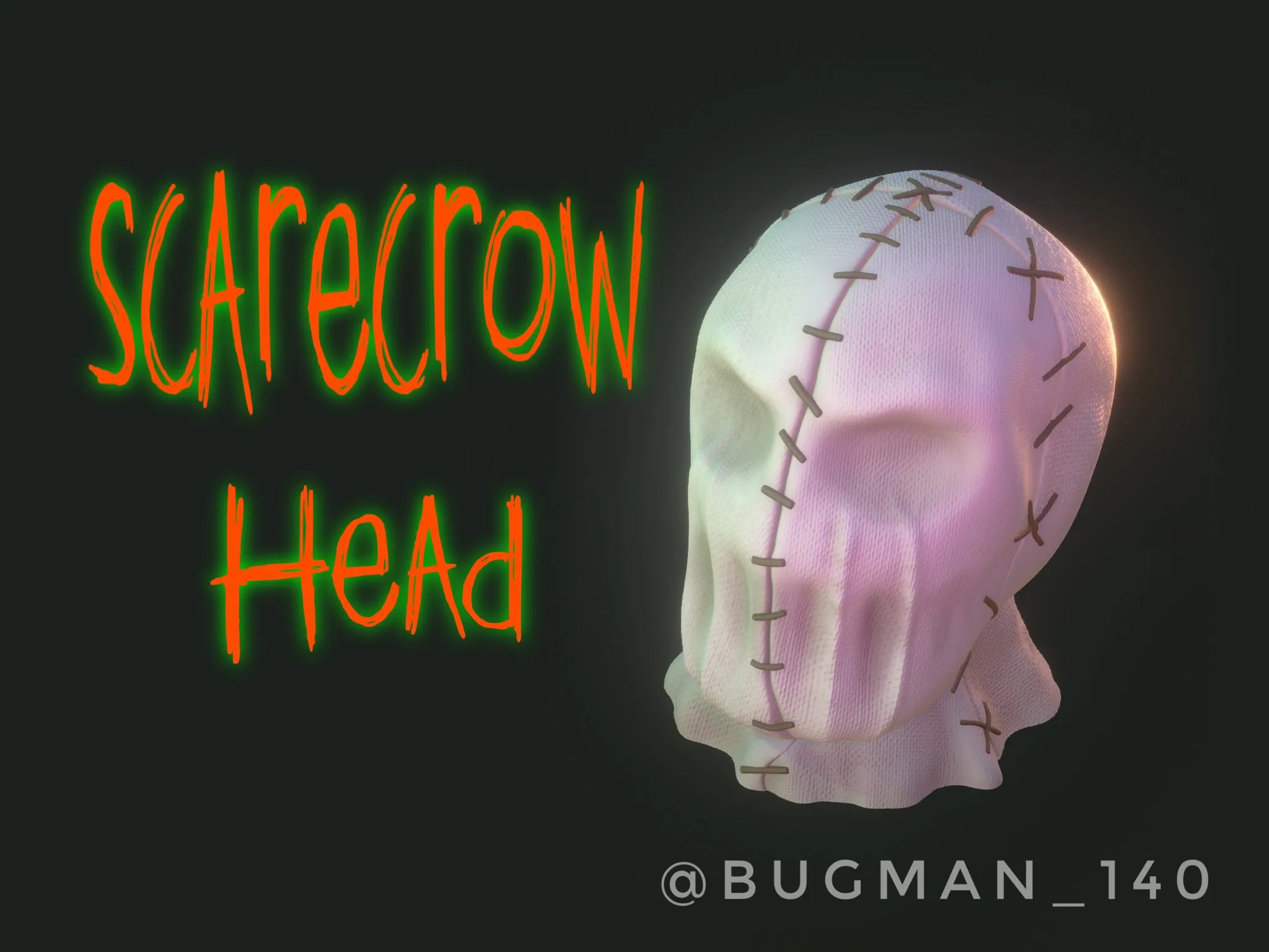 Đầu người bù nhìn trang trí Halloween