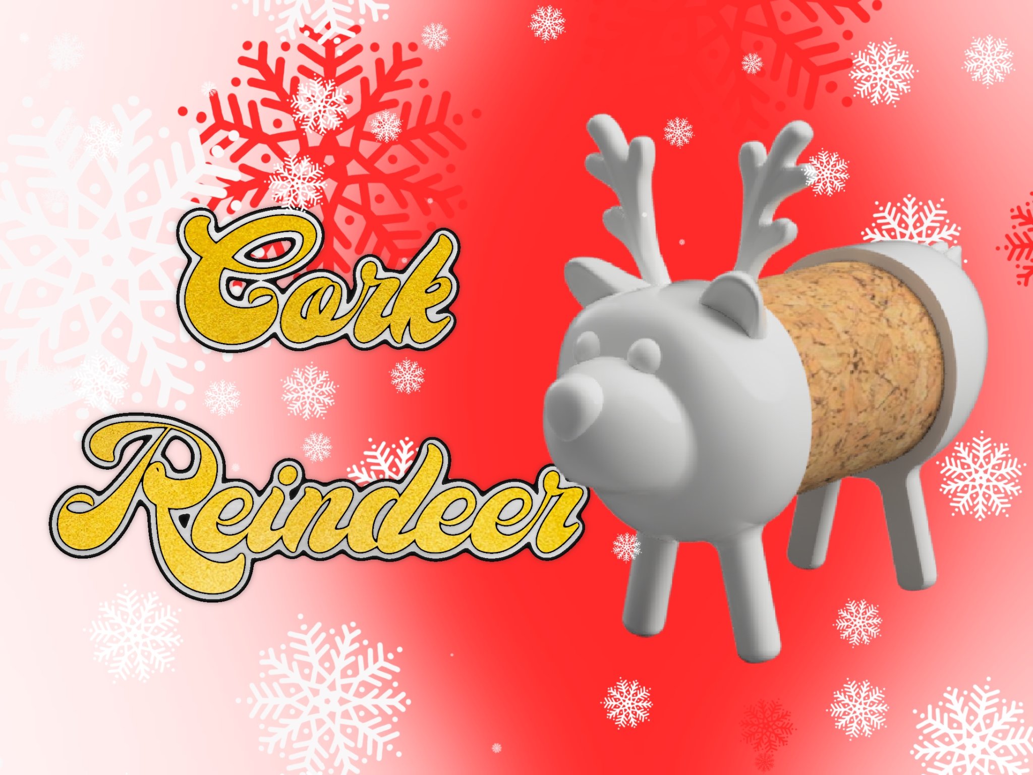 Cây tuần lộc dễ thương từ nút chai rượu