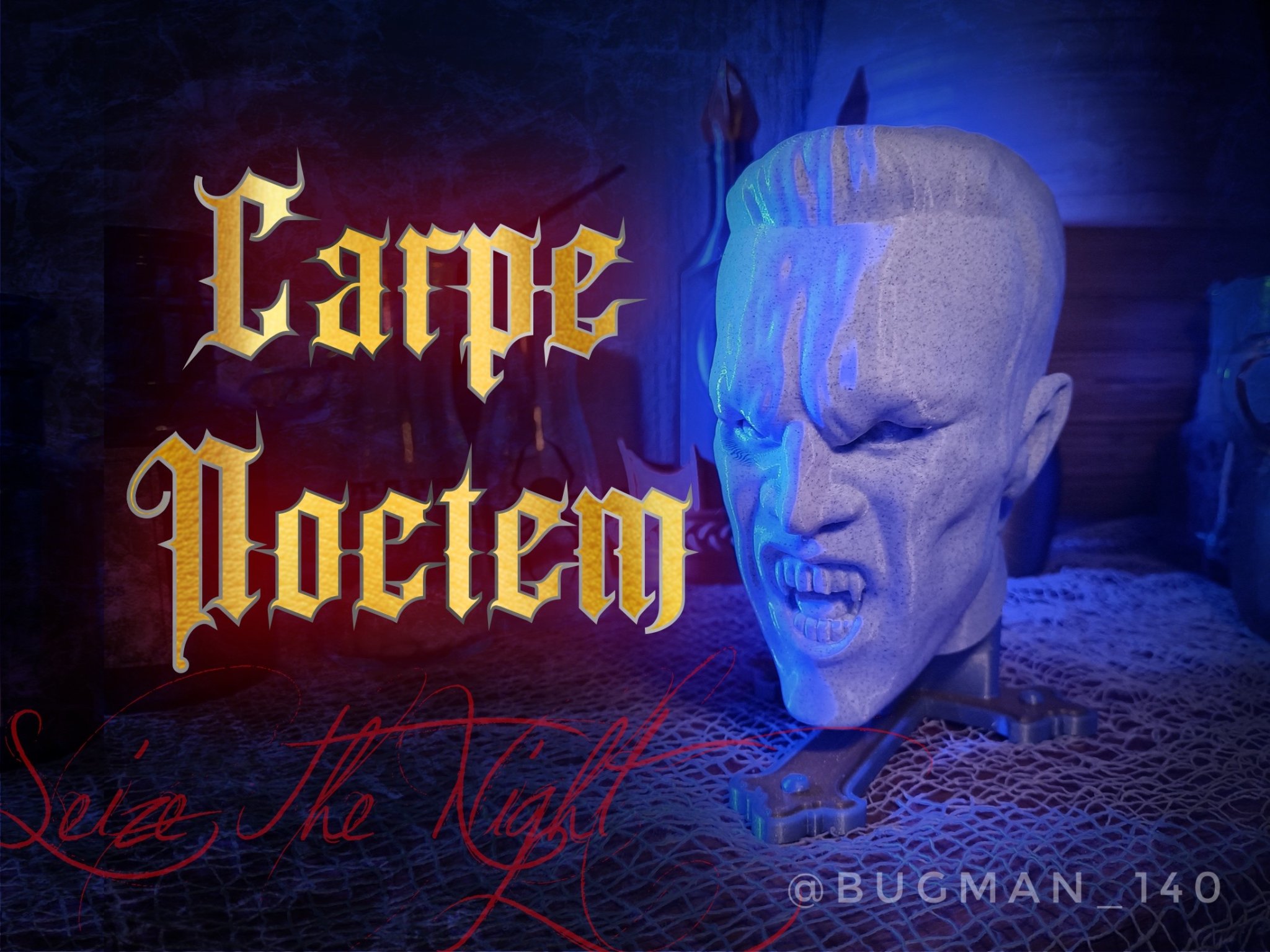 Đầu lâu ma cà rồng gắn trên di vật tôn giáo