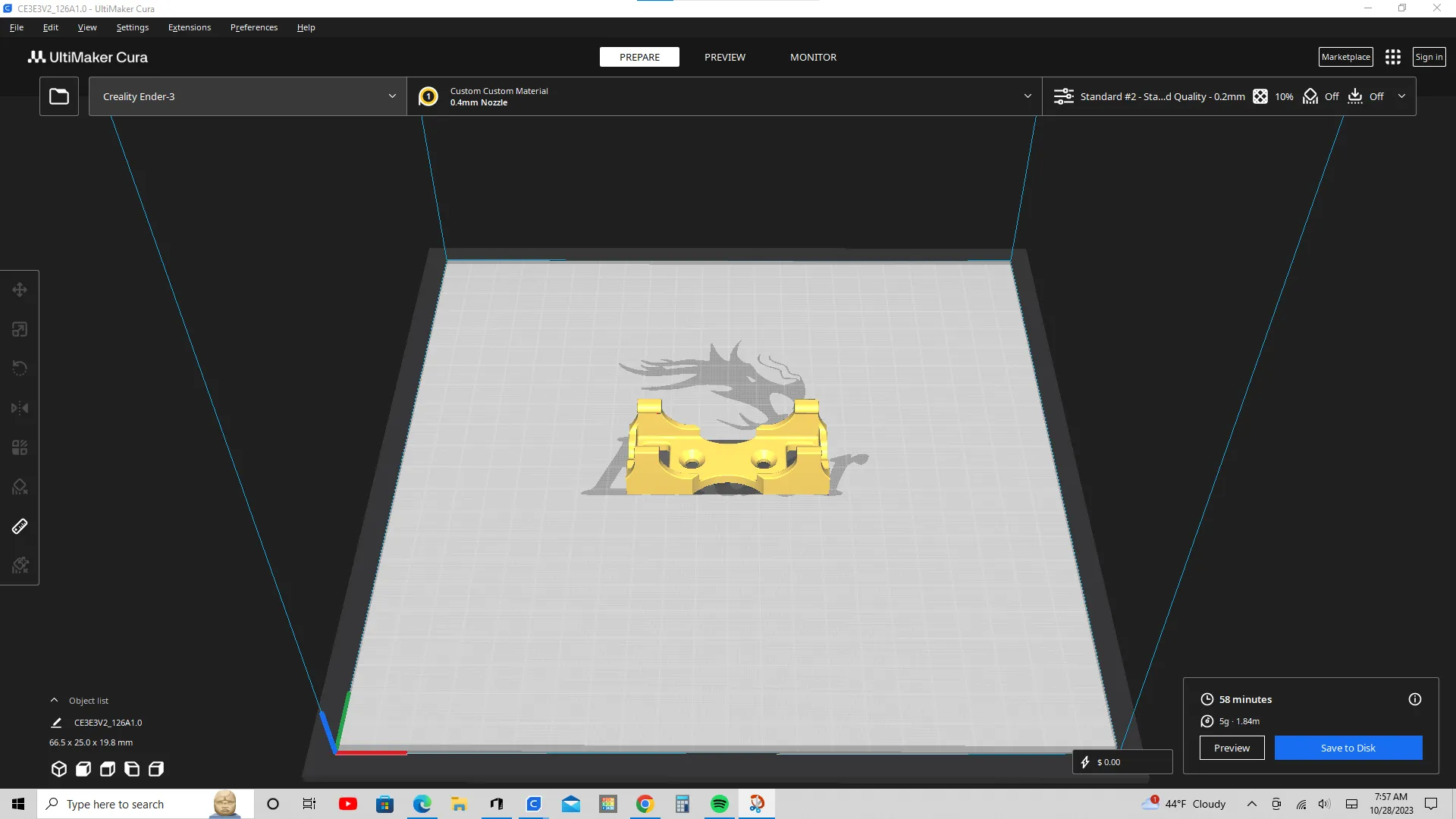 Đế công tắc đèn LED cho máy in 3D Ender 3