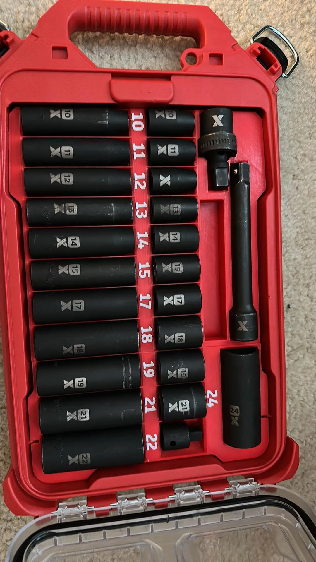 Tổ chức socket tác động 1/2" Milwaukee Packout Slim Low-Profile