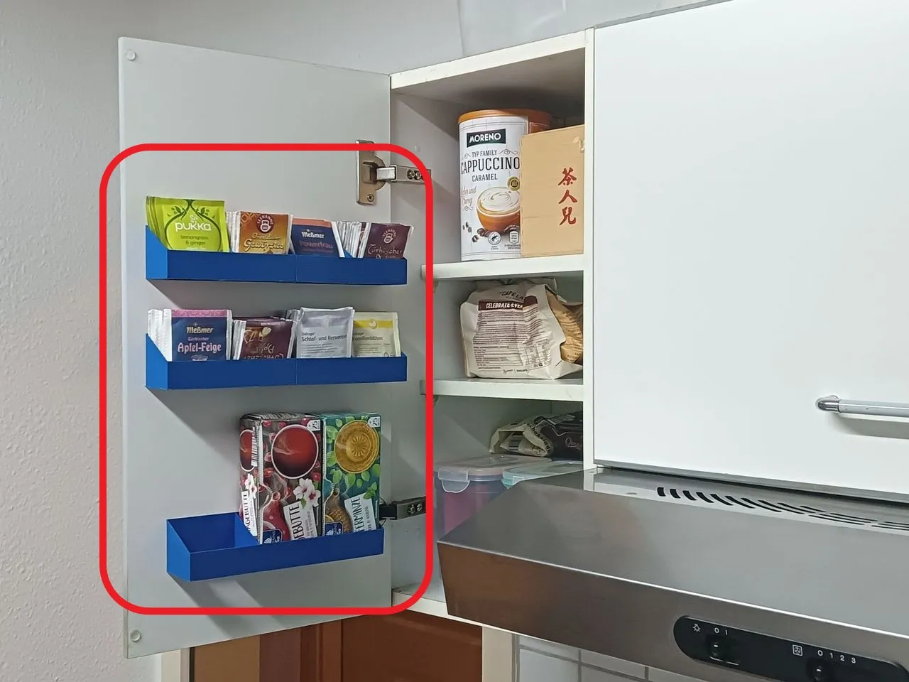 Giá đỡ hộp và túi trà tiện lợi cho bếp