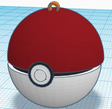 Móc khóa hoặc pendant Pokeball độc đáo bằng cát và sơn