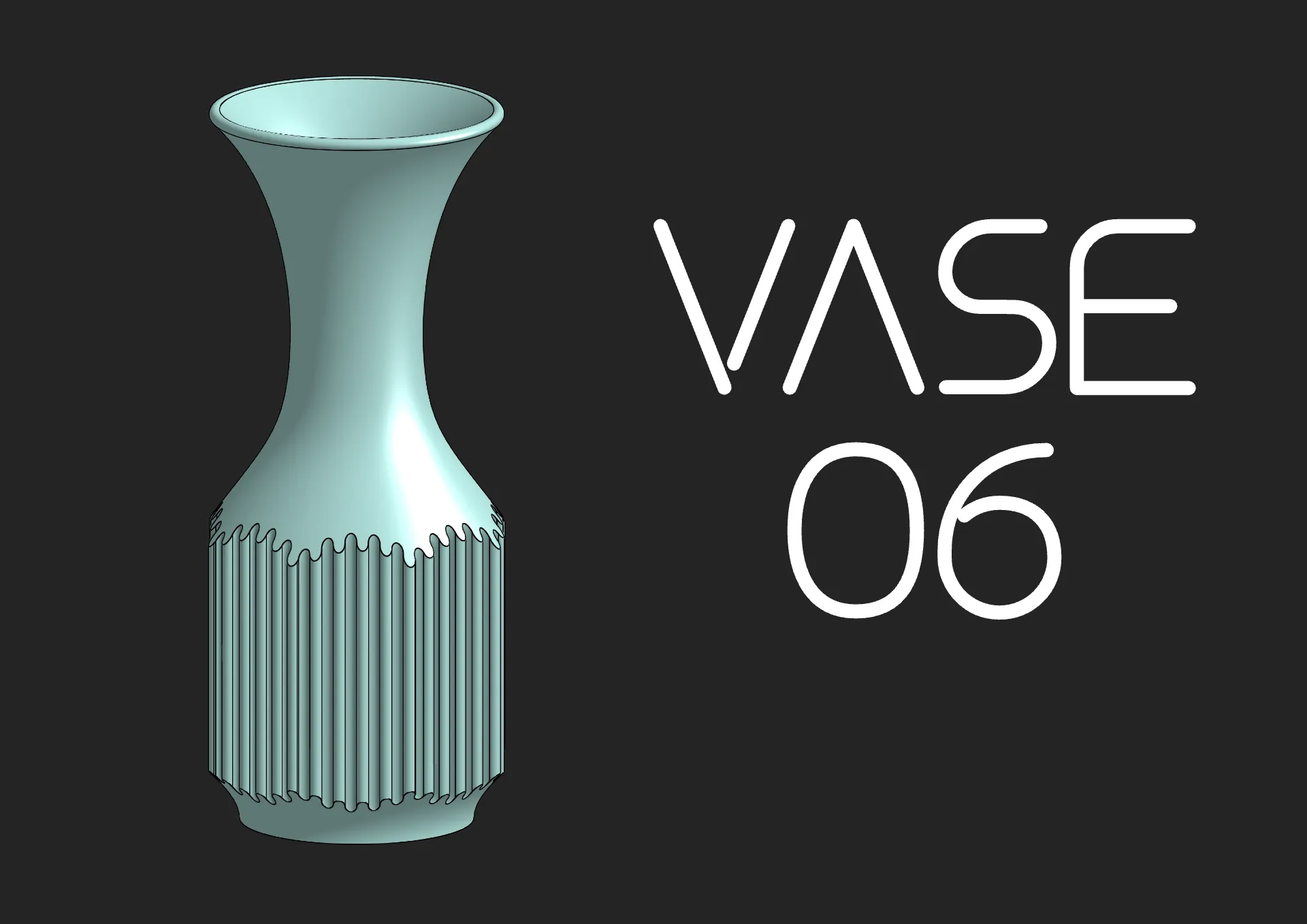 Váza 06 với đế lục giác và bề mặt sóng