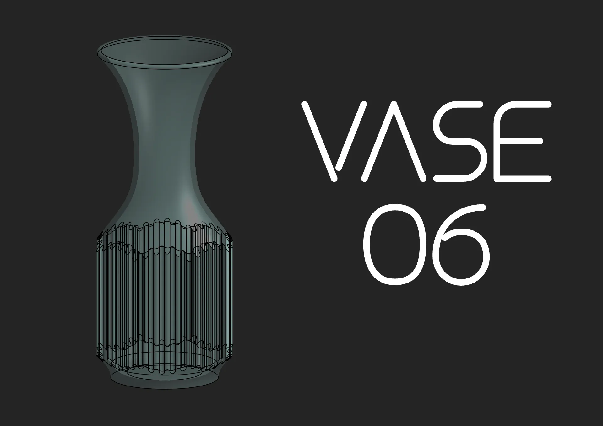 Váza 06 với đế lục giác và bề mặt sóng