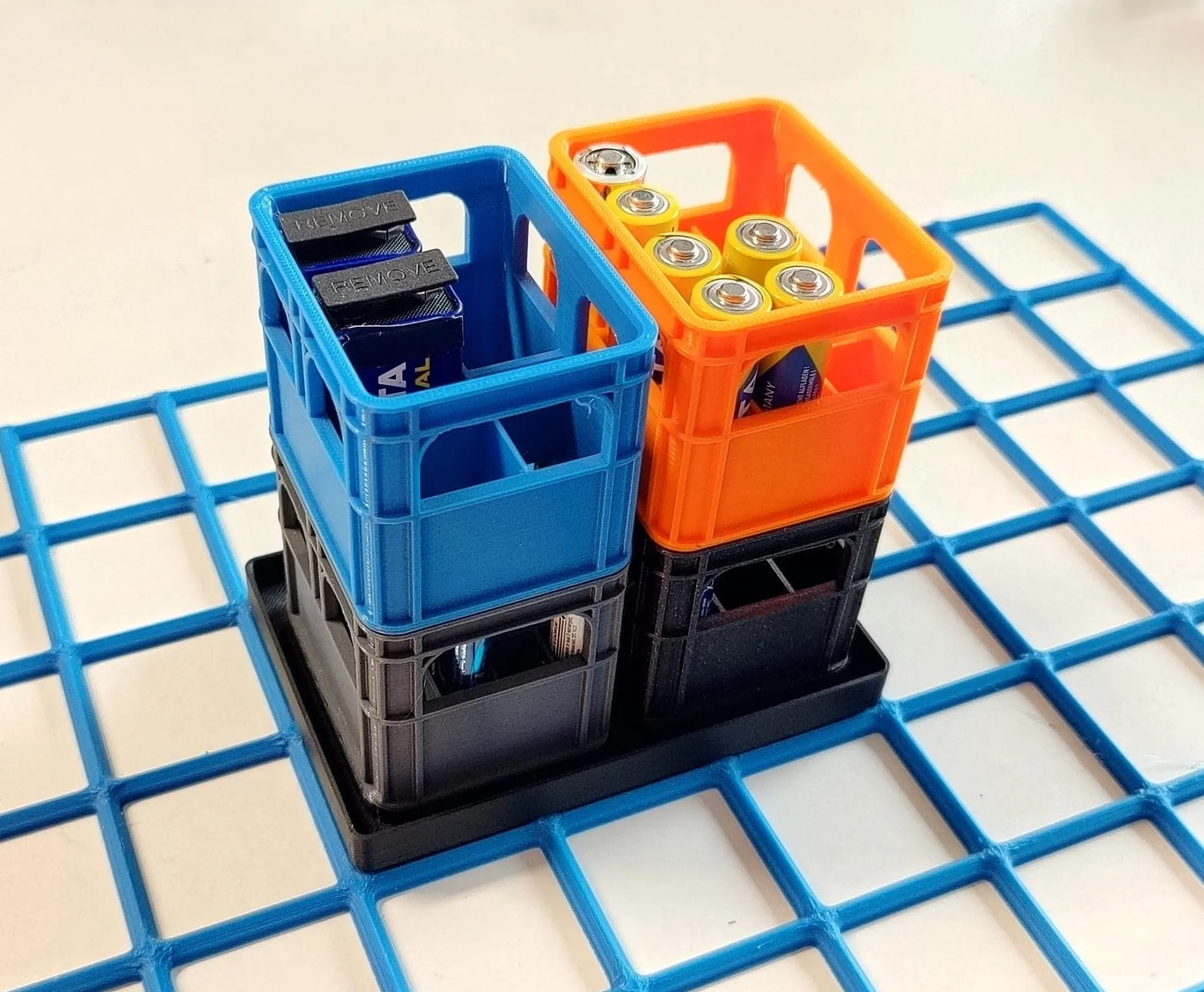 Giá đỡ pin cho thùng bia với đế gridfinity