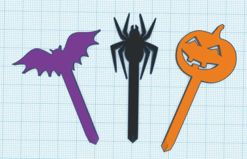 Nắp bánh cupcake Halloween với hình bí ngô, nhện và dơi