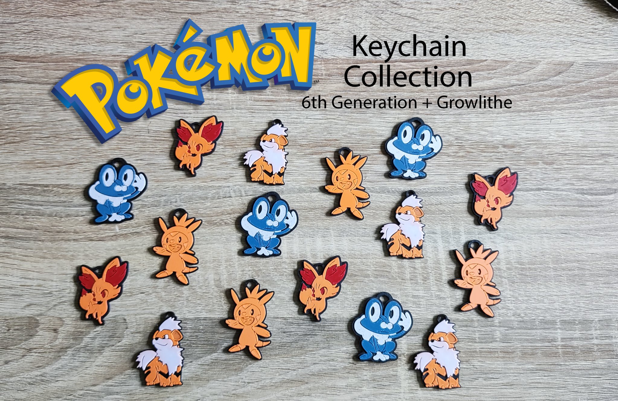 Bộ sưu tập móc khóa Pokemon thế hệ 6 và Growlithe