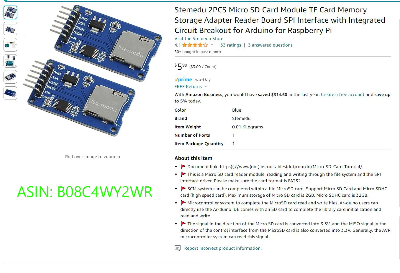Giá đỡ PCB cho bo mạch microSD Stemedu