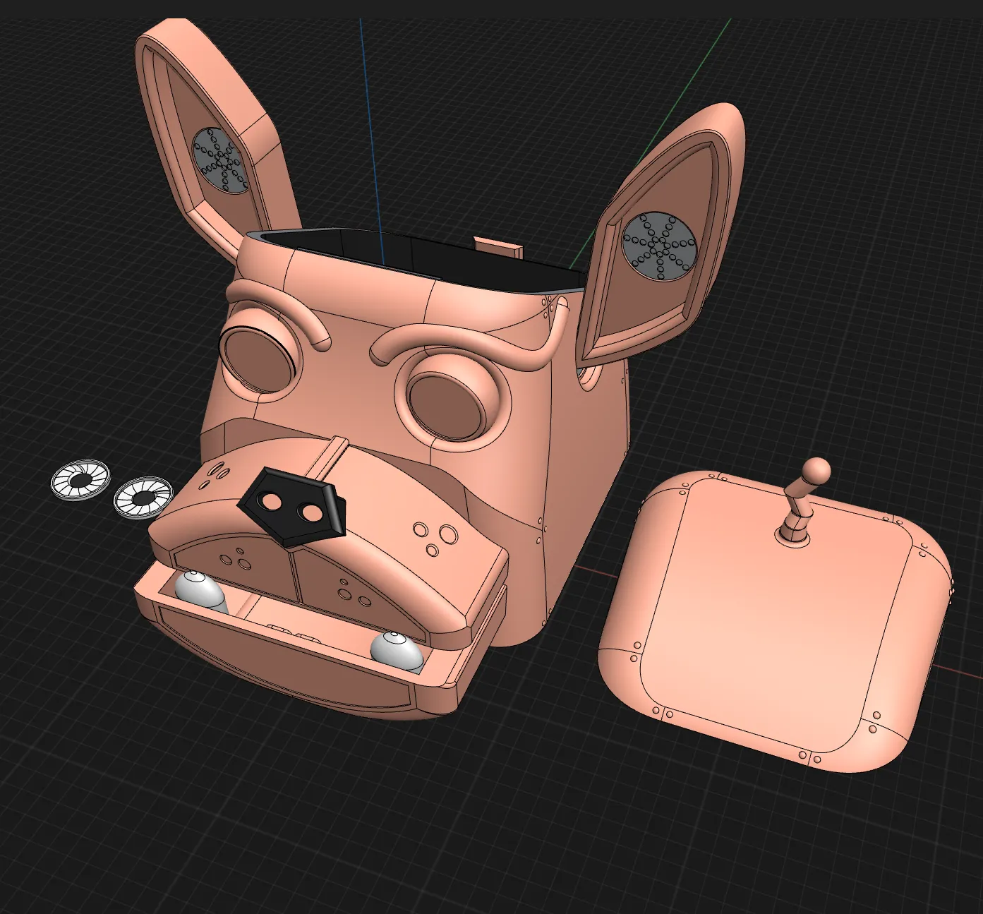 Đồ đựng kẹo hình đầu chó robot tương lai