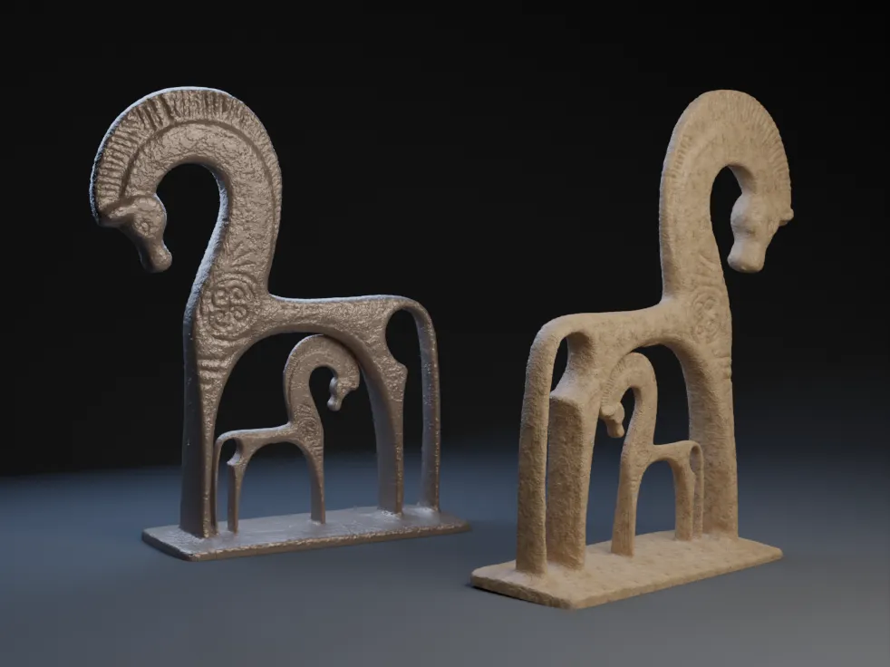 Ngựa Hy Lạp và Attic trong tác phẩm nghệ thuật mẹ và con