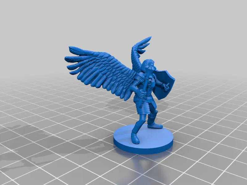 Nhân vật Aasimar giáo sĩ cầm búa chiến đấu