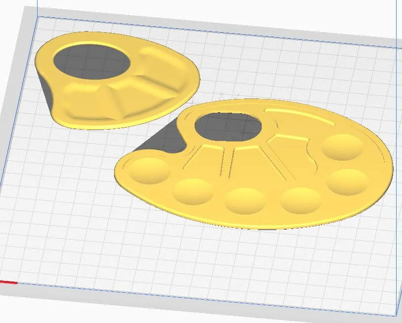 Bảng pha màu cho họa sĩ với kích thước vừa phải