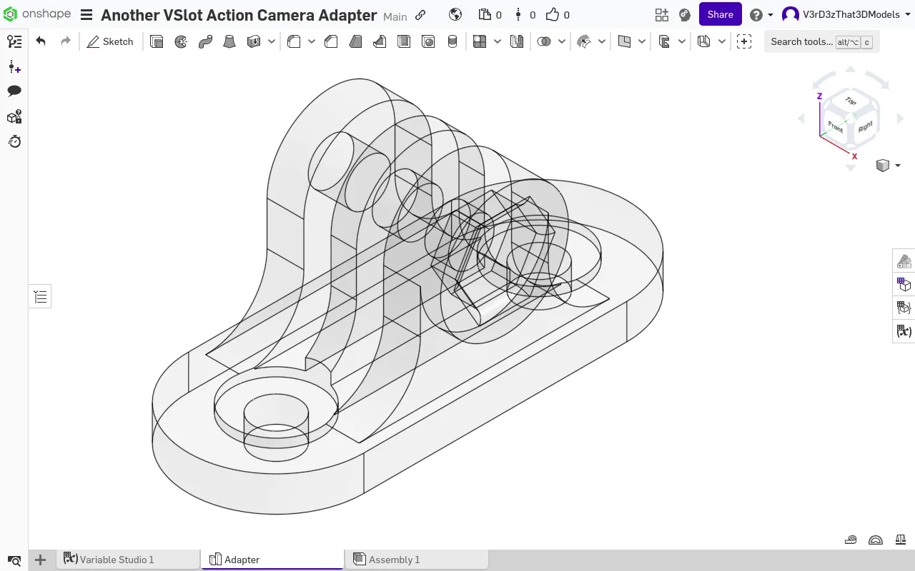 Giá đỡ camera hành động cho thanh nhôm v-slot