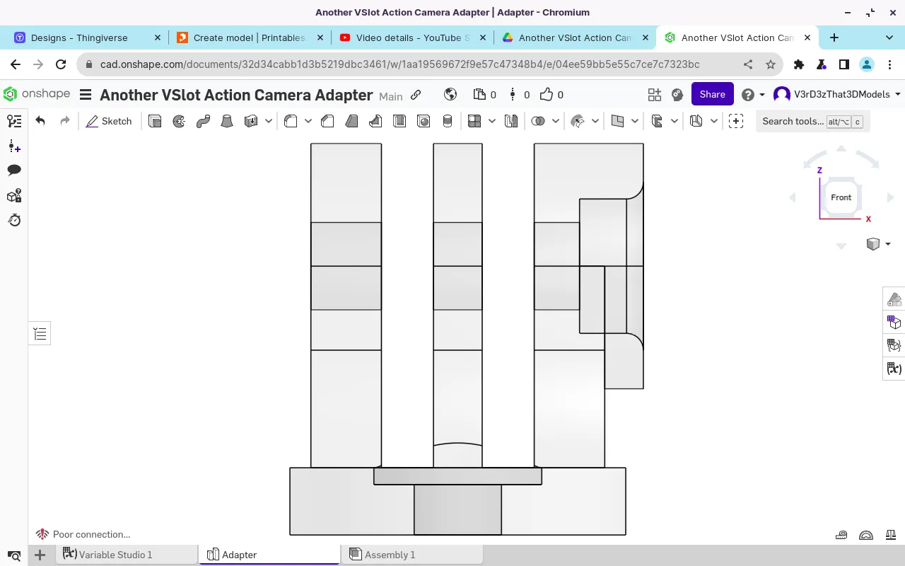 Giá đỡ camera hành động cho thanh nhôm v-slot