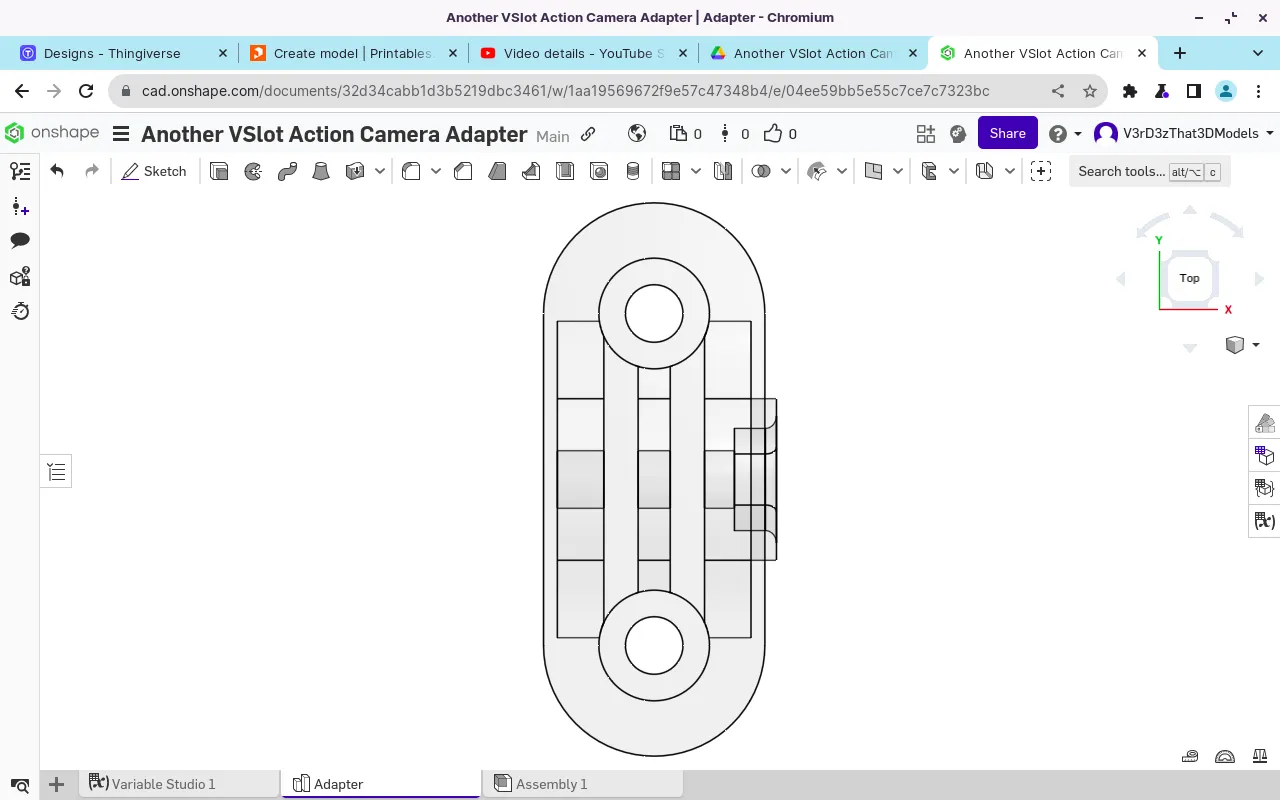 Giá đỡ camera hành động cho thanh nhôm v-slot