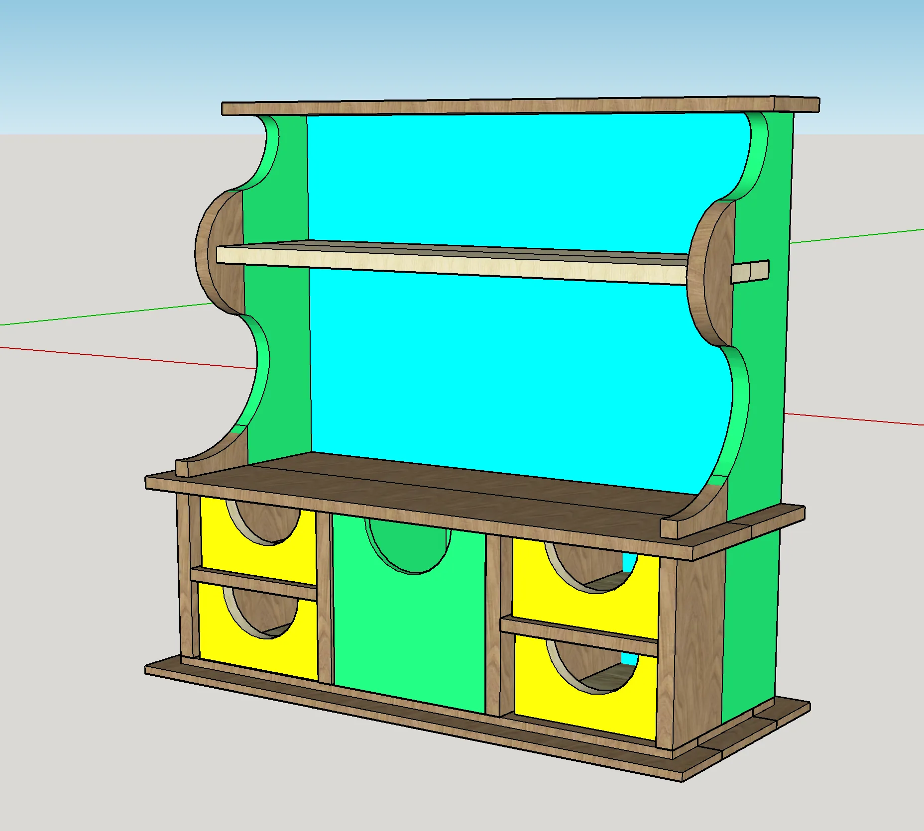 Giá đỡ tổ chức với 5 ngăn và 3 kệ GT113