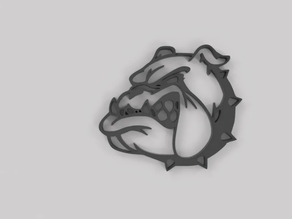 Trang trí tường chó bulldog giận dữ dày 5mm