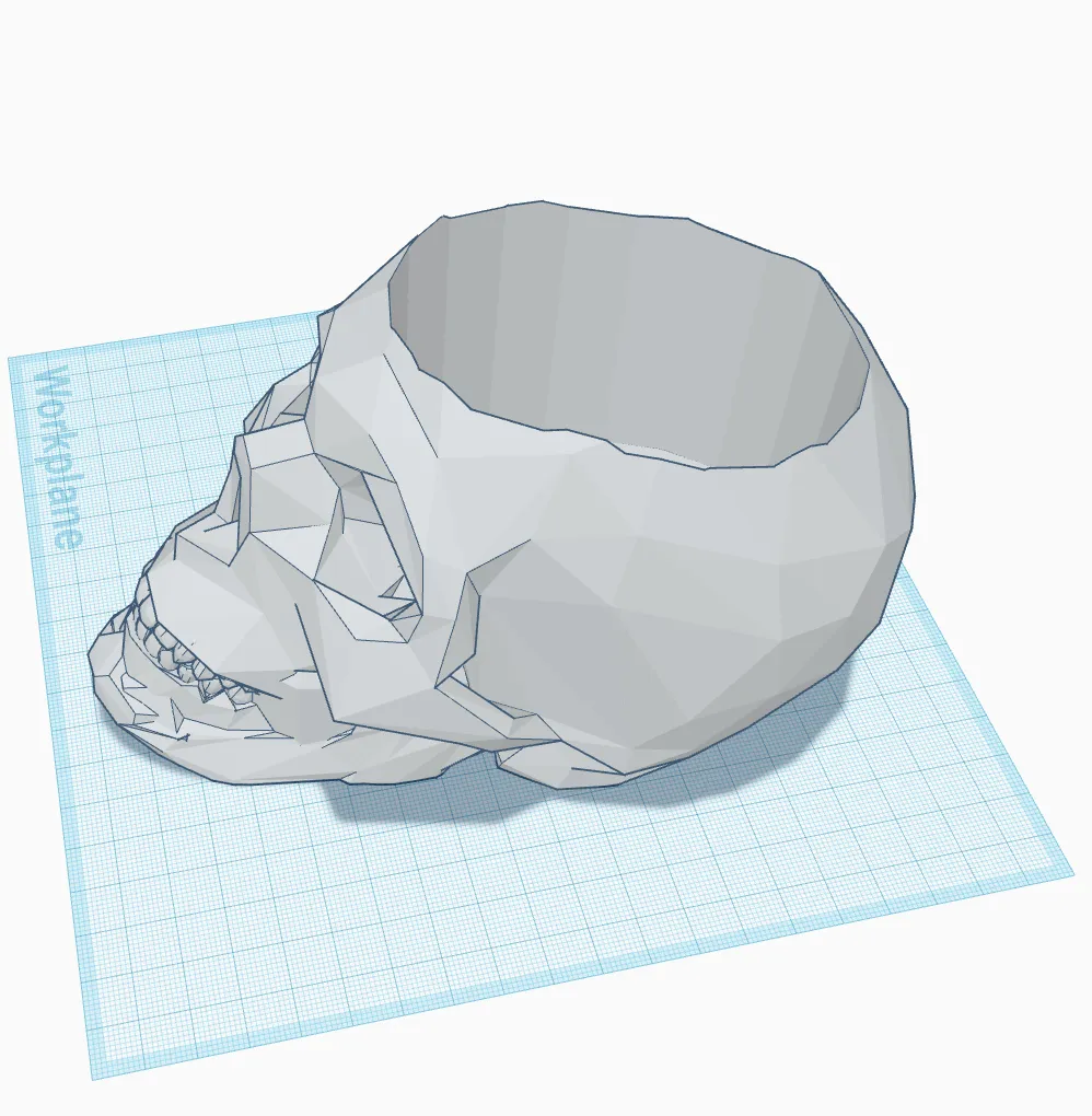 Đầu lâu poly thấp trang trí cho kẹo Halloween hoặc nến