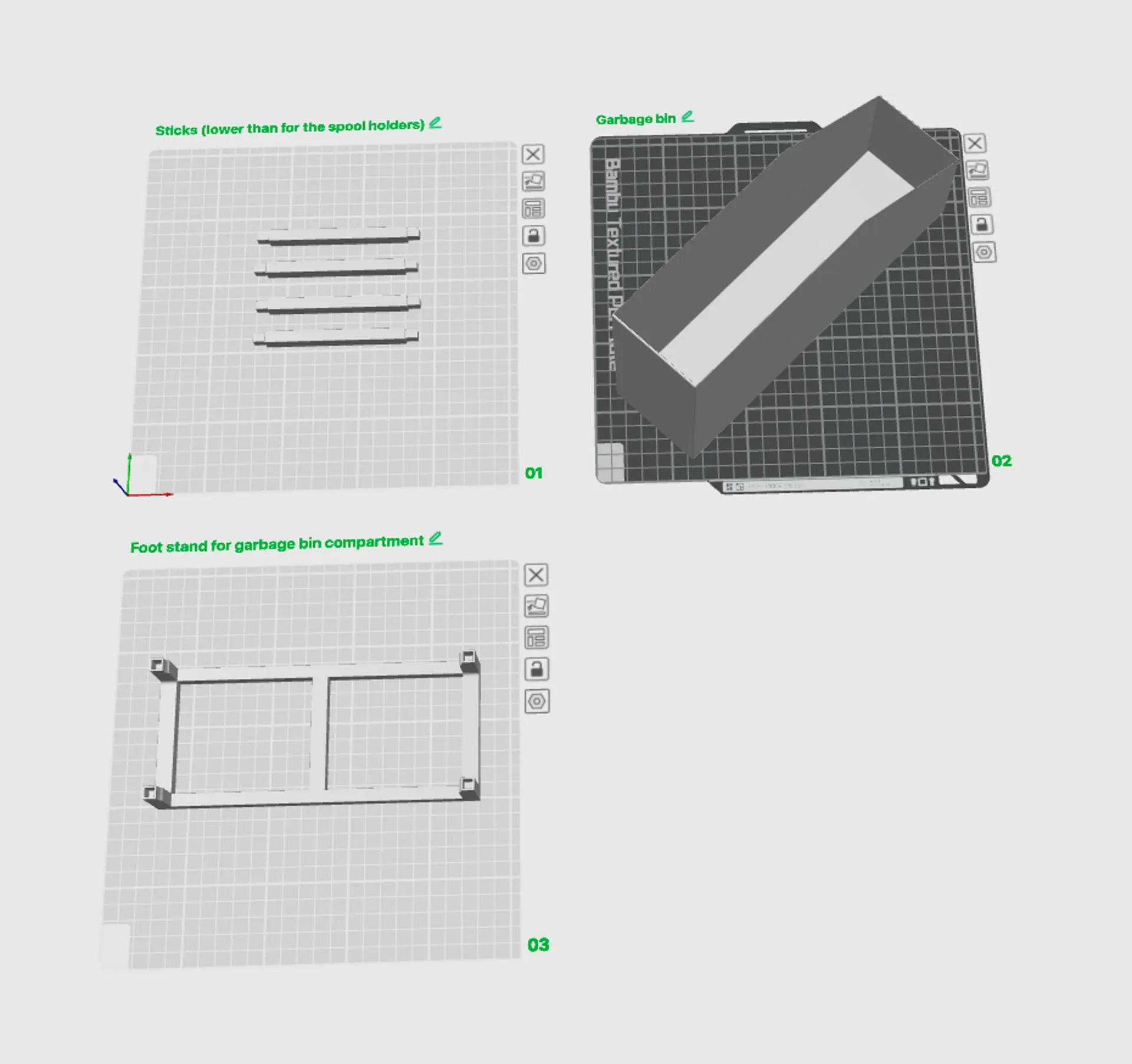 Ngăn chứa rác cho giá đỡ cuộn dây xếp chồng