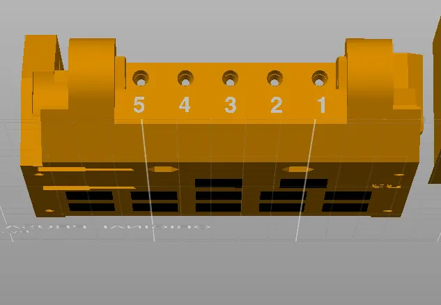 MMU3 - Thân bánh xe và puli với các ô vuông được điền và số màu