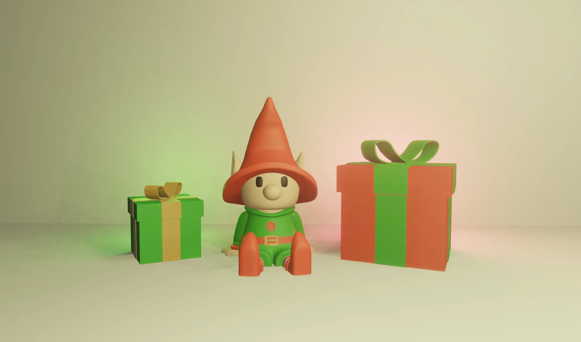 Nhân vật yêu tinh Giáng sinh vui vẻ cho mùa lễ hội