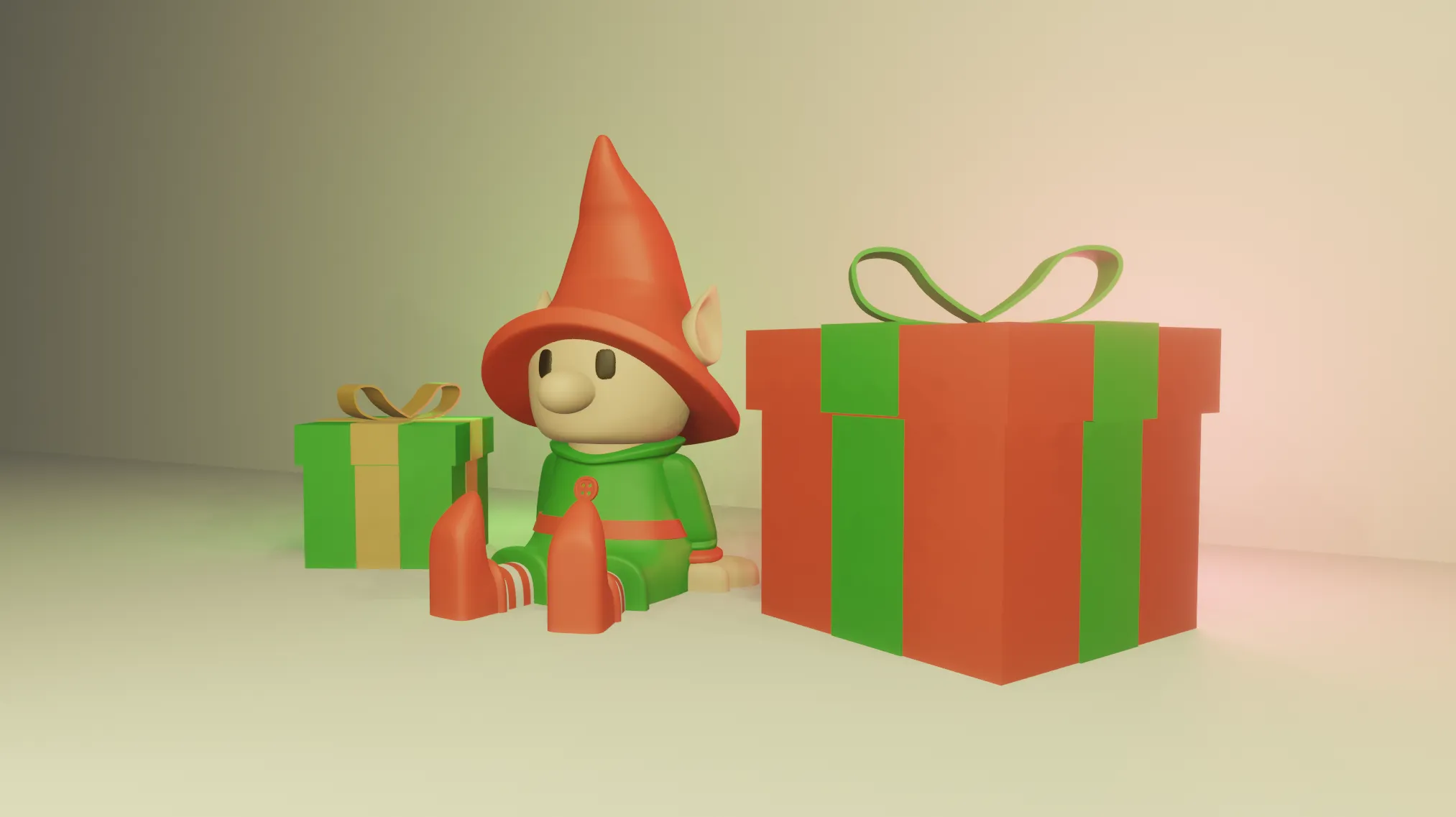 Nhân vật yêu tinh Giáng sinh vui vẻ cho mùa lễ hội