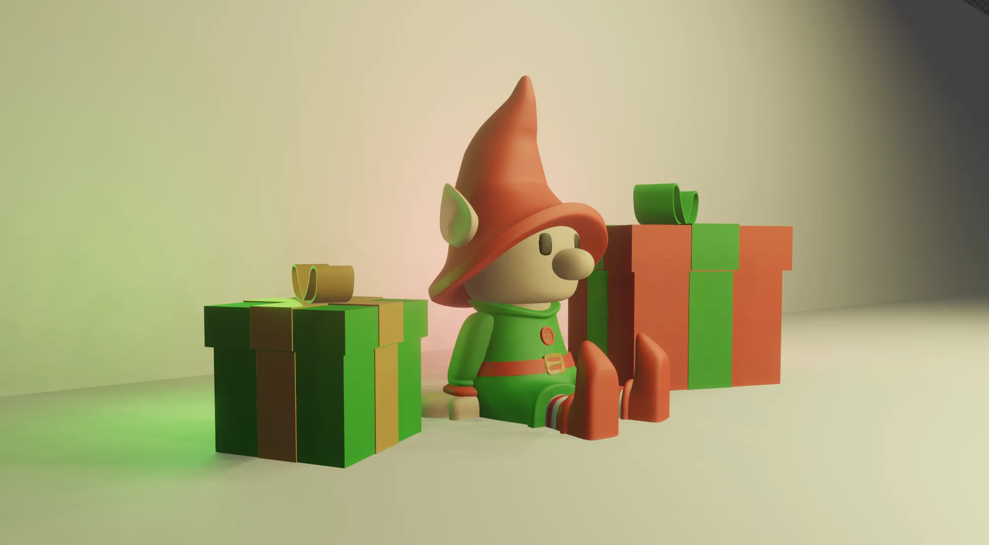 Nhân vật yêu tinh Giáng sinh vui vẻ cho mùa lễ hội