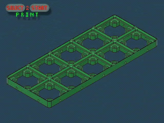 Giá đỡ tổ chức bàn Gridfinity 5x2 với nền Skelet