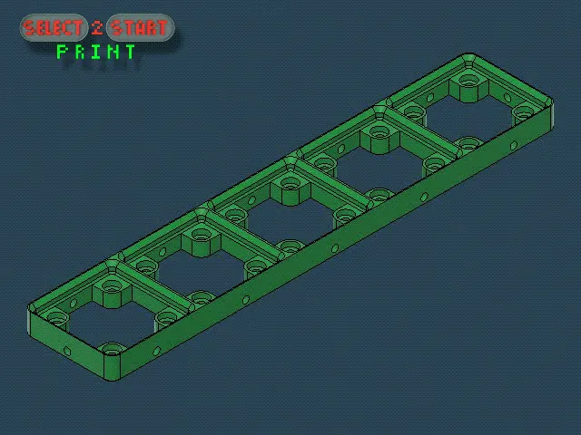 Giá đỡ tổ chức Gridfinity 5x1 với nền Skelet