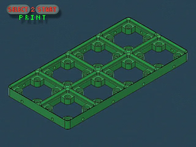 Giá đỡ tổ chức 4x2 Gridfinity với nền Skelet