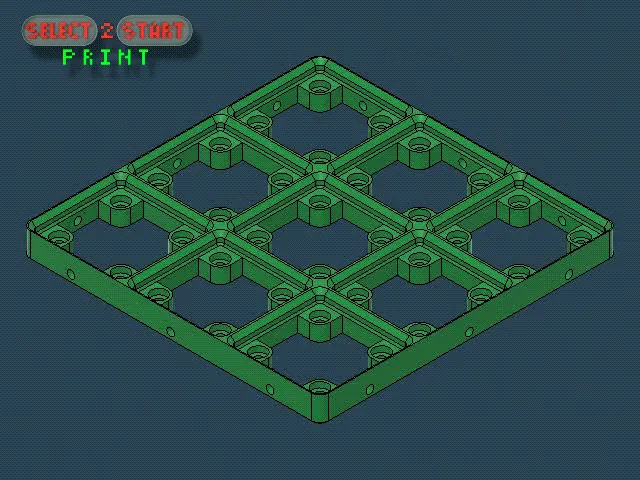 Giá đỡ tổ chức 3x3 Gridfinity với nền Skelet