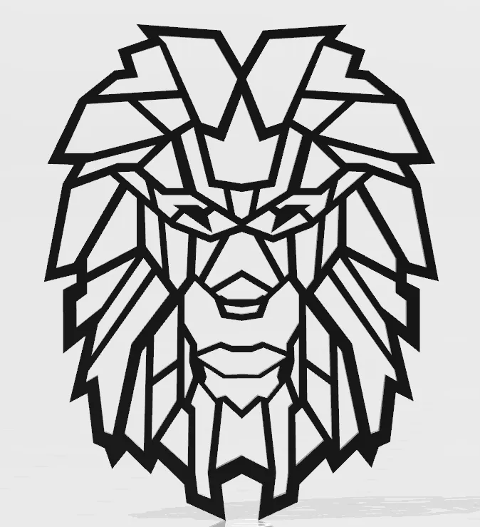 Đầu sư tử phong cách low poly treo tường