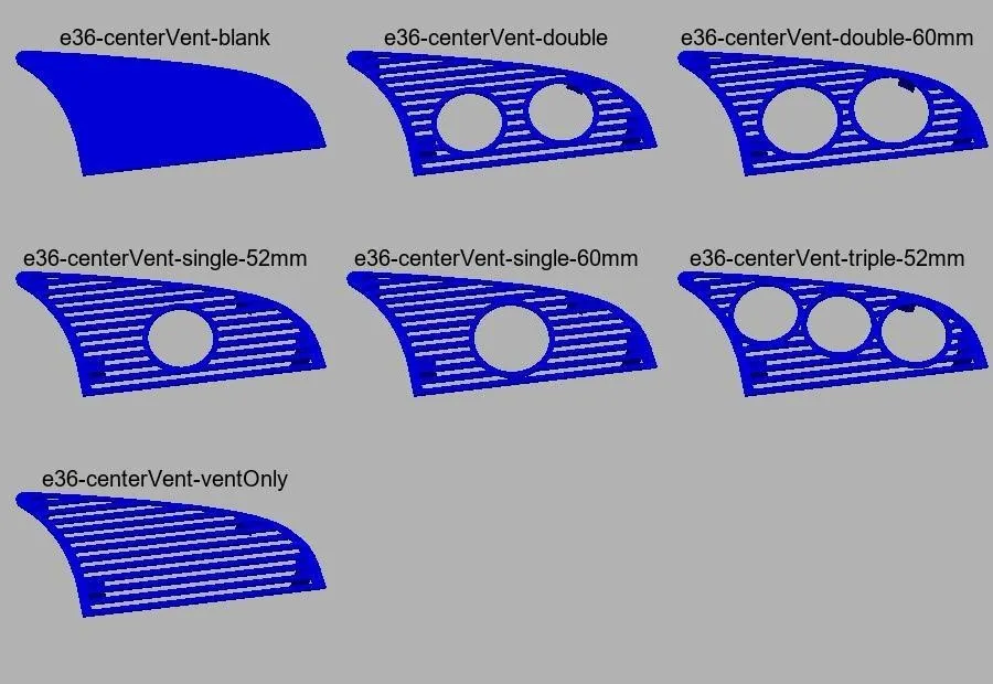 Vent trung tâm thay thế cho BMW e36 với đồng hồ 52mm